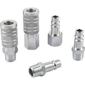 Yolass 1/2"NPT Air Hose Quick Connection Accessory Set,2Pcs High Flow Air Coupler and 3Pcs Air Plug,Widely used in Professional Workplace,Home,Auto Repair and so on
