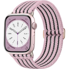 Braided Stretchy Band Compatible with Apple Watch Bands 38mm 40mm 41mm 42mm 44mm 45mm 49mm for Women Men, Adjustable Nylon Solo Loop Elastic Straps for iWatch Series 9 8 7 6 5 4 3 2 1 SE Ultra Ultra 2