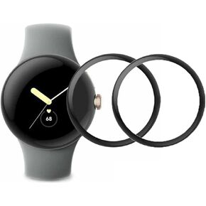 VIESUP [2Pack] for Google Pixel Watch Full Coverage Screen Protector - Black Silk Full 3D Coverage HD Clear Soft Screen Protective Film for Google Pixel Watch 1.2-inches