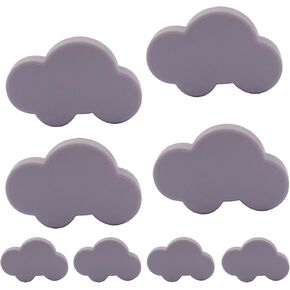 8Pcs Grey Cloud Shape Soft Rubber Knobs,54 x 35mm Cloud Cartoon Kids Room Knob Cloud Shape Kids Dresser Knobs Handle with Screws for Kids Room/Study Room/Cabinet/Dresser/Cupboards