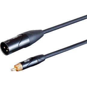 Monoprice XLR Male to RCA Male On Tour Cable - 1 Foot - Black, Heavy Gauge 24AWG, Gold Plated Connectors - Stage Right Series