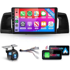 Podofo 8 Core 2G 64G Android Car Stereo Radio for Toyota Corolla EX 2007-2012 with Wireless CarPlay Android Auto Mirrorlink 9 inch 1280P IPS Touch Screen DSP/36 EQ GPS WiFi Backup Camera