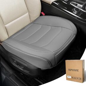 Car Seat Cover for Luxury & Comfort - PU Leather, Anti-Slip, Full Wrap Protection with Storage Pocket for Bottom Cushion - Universal Fit for 95% of Vehicles (Gray,1 Piece)