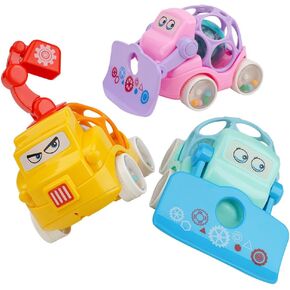 Toys for 1 Year Old Girls/Baby Pink Car Toys for Girls/Push and Go Trucks Soft Rattle Car for Infant Toddlers /1 Year Old Girl and boy Birthday Gifts