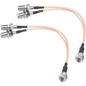 MECCANIXITY 2pcs RG6 Splitter Coax Cable 3 Way F Male to 2 F Female Adapter 6inch 75 Ohm for Antenna, TV, Video, DVD Player, RG316 Coaxial Cable