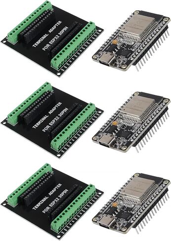 3 Sets 30Pin ESP-WROOM-32 ESP32 ESP-32S CP2102 Development Board Type C Interface WiFi ESP-WROOM-32 + ESP32 Breakout Board Shield Terminal Adapter for Arduino in Kuwait