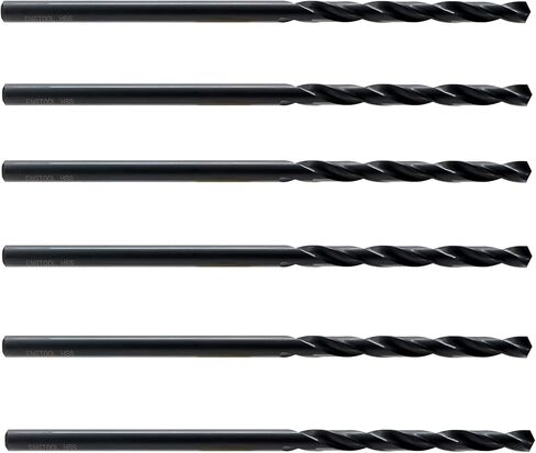 MAXTOOL 13/64 بوصة × 6 بوصة 6 قطع مثاقب تمديد الطائرات المتطابقة HSS M2 لقم حفر عميقة طويلة للغاية ساق مستقيمة أرضية بالكامل باللون الأسود؛ ACF02B06R13P6 in Saudi Arabia
