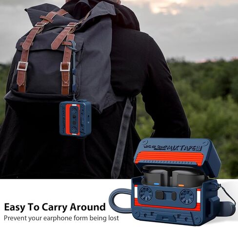 MOFREE متوافق مع حافظة Samsung Galaxy Buds 3 / Buds 3 Pro مع مجموعة منظف / حبل قصير، تصميم شريط كاسيت، غطاء واقٍ من السيليكون الناعم ممتص للصدمات لحافظة Buds 3 للنساء والرجال باللون الرمادي in Kuwait