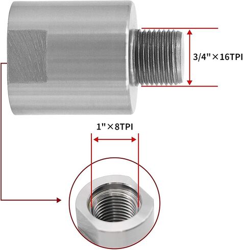 مخرطة الخشب تشاك المغزل محول، النجارة تحول هيادستوك الموضوع الملحقات أدوات 3/4 "× 16tpi إلى 1" × 8tpi in Saudi Arabia
