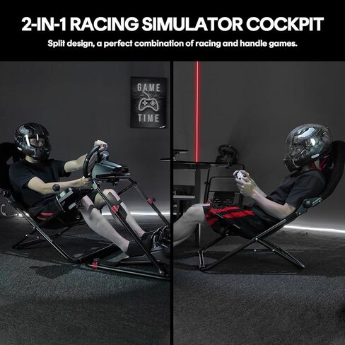 RACGTING Racing Simulator Cockpit لـ G920/G29/G923، قمرة القيادة 2 في 1 Sim Racing لـ T128/T248/T248X/T300RS GT/T300RS/T300 Ferrari، حامل عجلة السباق لـ Fanatec CSL DD، Xbox PS5 PS4 PC in Kuwait