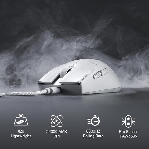 ماوس ألعاب سلكي Redragon M724، 42 جيجا فائق الخفة 12,400 ماكس DPI ماوس ألعاب بصري مع 5 أزرار قابلة للبرمجة، تصميم مريح للقبضة الطبيعية، يدعم البرنامج روابط المفاتيح DIY وDPI، أسود in Saudi Arabia