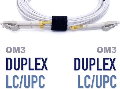 Elfcam® - كابل ألياف بصرية بطول 20 مترًا LC/UPC إلى LC/UPC متعدد الأوضاع مزدوج 50/125um OM3 LSZH أبيض (20 مترًا) in Saudi Arabia