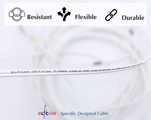 Elfcam® - كابل ألياف بصرية بطول 20 مترًا LC/UPC إلى LC/UPC متعدد الأوضاع مزدوج 50/125um OM3 LSZH أبيض (20 مترًا) in Saudi Arabia