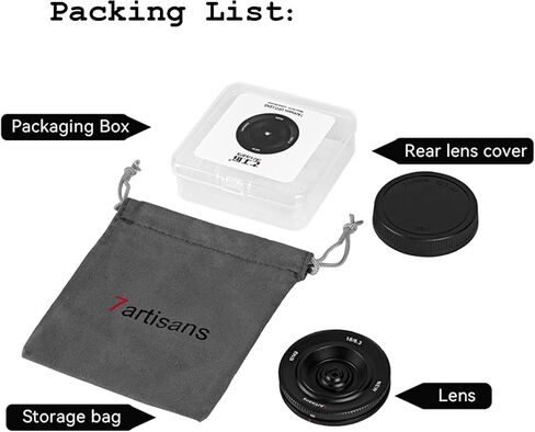 7artisans 18MM F6.3 Mark II UFO Lens for Canon EOS-M Mount, APS-C, Prime Lens, Ultra-Thin Compact Mirrorless Cameras for Canon M1,M2,M3,M5,M6,M10,M100,M200,M50 in Saudi Arabia