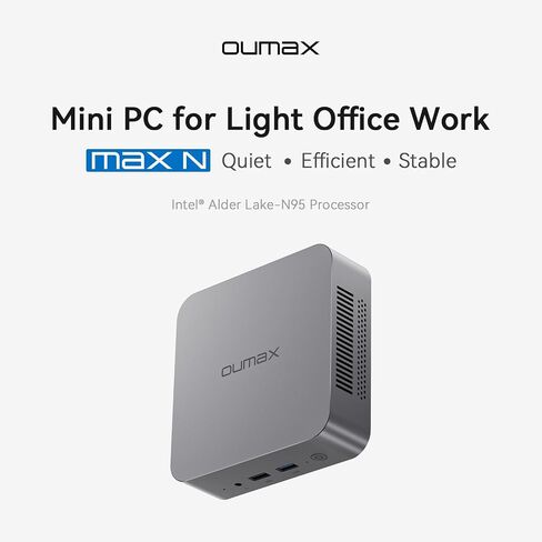N95 Mini PC، Intel 12th Gen N95 (حتى 3.4 جيجا هرتز) 8 جيجا بايت DDR4 RAM 256 جيجا بايت SSD، مزود طاقة مدمج، كمبيوتر صغير يدعم شاشة HDMI مزدوجة 4K/USB3.2/WiFi 5/BT5/Gigabit Ethernet Home/Office/WOL in Saudi Arabia