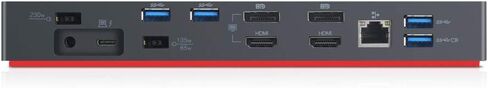 Lenovo ThinkPad Thunderbolt 3 Dock Gen 2 135W (40AN0135) قدرة عرض مزدوجة UHD 4K، 2 HDMI، 2 DP، USB-C، USB 3.1 مع بطاقة ضمان لمدة 3 سنوات (متجددة) in Saudi Arabia