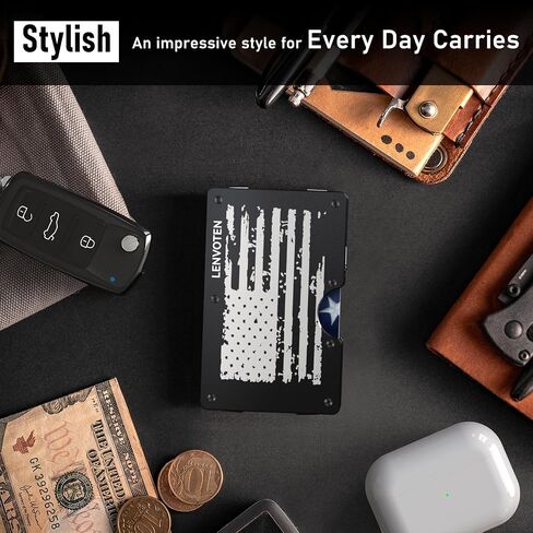 Lenvoten Credit Card Holder & Money Clip Wallets for Men-Slim RFID Blocking Men's Wallet Business Card Holder Mens Gifts Ideas (Carbon Fiber) in Saudi Arabia