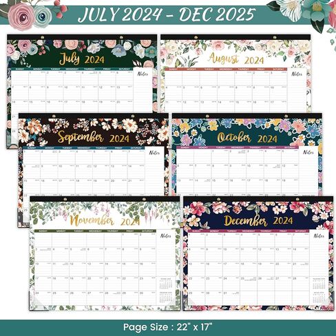 تقويم المكتب 2023-2024 - تقويم مكتب كبير 2023-2024 من سبتمبر 2023 إلى ديسمبر 2024، 22 بوصة × 17 بوصة، تقويم مكتب شهري كبير لمدة 16 شهرًا، 2 في 1، أفضل تقويم مكتب/جدار للتخطيط أو التنظيم in Kuwait