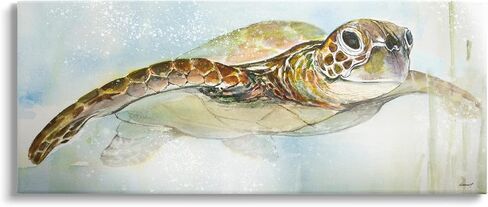 Stupell Industries Peaceful Sea Turtle Swimming Canvas Wall Art, Design by Diannart in Saudi Arabia