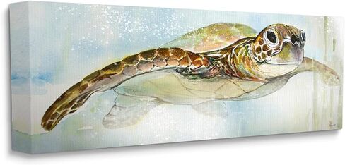 Stupell Industries Peaceful Sea Turtle Swimming Canvas Wall Art, Design by Diannart in Saudi Arabia
