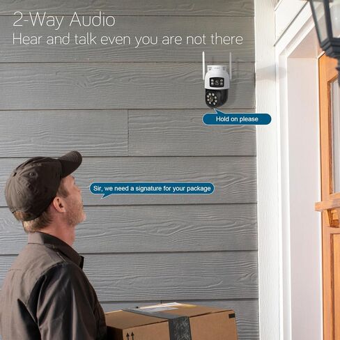 [كاميرا WiFi 6 مزدوجة العدسات] XMARTO 2 في 1 HD WiFi Home Security Camera مع تتبع الذكاء الاصطناعي، تكبير/تصغير قابل للإمالة، نطاق مزدوج 5G/ 2.4G، إعداد بلوتوث سهل in Kuwait