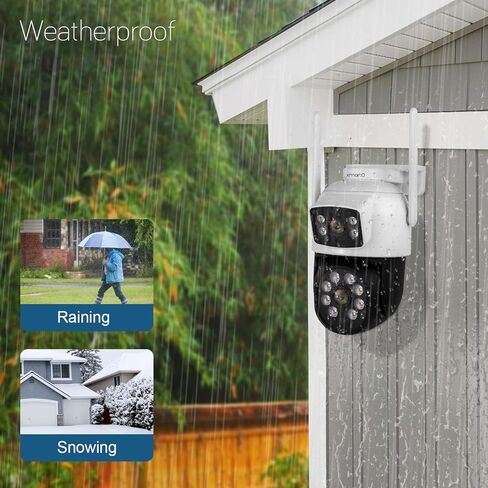 [كاميرا WiFi 6 مزدوجة العدسات] XMARTO 2 في 1 HD WiFi Home Security Camera مع تتبع الذكاء الاصطناعي، تكبير/تصغير قابل للإمالة، نطاق مزدوج 5G/ 2.4G، إعداد بلوتوث سهل in Kuwait