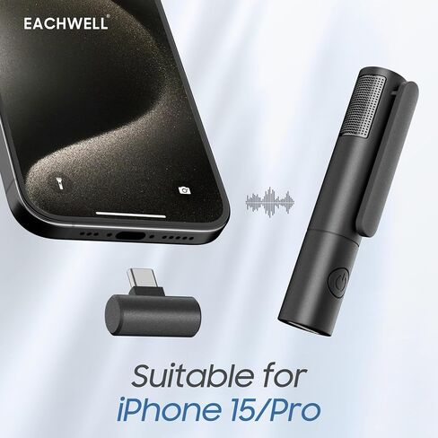EACHWELL Wireless lavalier Microphone for iPhone iPad，Wireless Clip on Microphones，Wireless Lapel Mic for Video Recording,tiktok in Kuwait