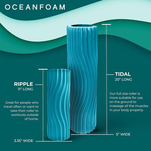 Purple Marbled Ripple Roller - Ergonomic Textured Myofascial Back Muscle Massage Foam Roller - Yoga, Athletics, Body Stiffness Stretching Excercises Compact Balance Trainer - Travel Size in Kuwait