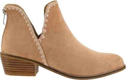 أحذية Corkys Footwear Spice It Up بكعب مكدس مقاس 5 سم من جلد الغزال الصناعي الأسود مع نعال داخلية من الإسفنج الذكي وسحاب خلفي - أزياء خريفية متعددة الاستخدامات أساسية in Kuwait