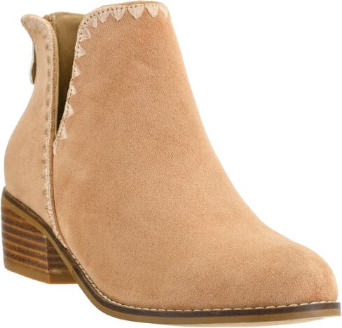 أحذية Corkys Footwear Spice It Up بكعب مكدس مقاس 5 سم من جلد الغزال الصناعي الأسود مع نعال داخلية من الإسفنج الذكي وسحاب خلفي - أزياء خريفية متعددة الاستخدامات أساسية in Kuwait
