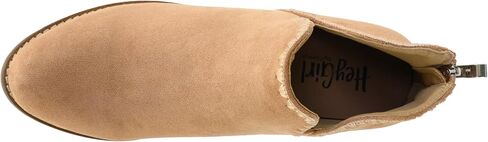 أحذية Corkys Footwear Spice It Up بكعب مكدس مقاس 5 سم من جلد الغزال الصناعي الأسود مع نعال داخلية من الإسفنج الذكي وسحاب خلفي - أزياء خريفية متعددة الاستخدامات أساسية in Kuwait