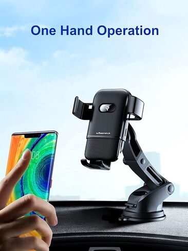 15W Auto-Positioning Qi Wireless Charging Car Holder with Telescopic Mount and Air Vent Clamp - Compatible with Qi Enabled iPhone and Android Models, Black (SVM-101) in Saudi Arabia
