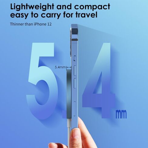 شاحن لاسلكي مغناطيسي، شاحن سريع محمول، لوحة شحن سريعة 15 وات، متوافق مع iPhone 15/14/13/12 مع كابل USB-C ومحول USB-A (أبيض) in Saudi Arabia