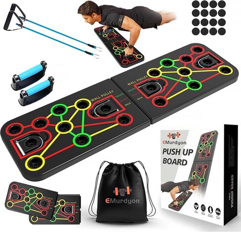 Ultimate Home Gym,Portable Exercise Equipment with Push Up Board,Pilates Bar & 25 Fitness Accessories, Resistance Bands & Ab Roller Wheel,Full Body Workout at Home in Kuwait