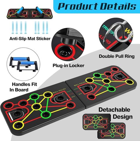 Ultimate Home Gym,Portable Exercise Equipment with Push Up Board,Pilates Bar & 25 Fitness Accessories, Resistance Bands & Ab Roller Wheel,Full Body Workout at Home in Kuwait