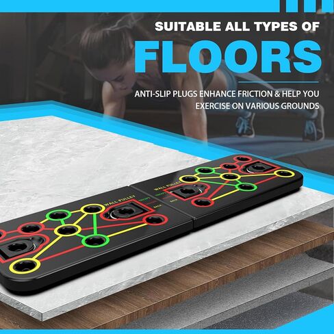 Ultimate Home Gym,Portable Exercise Equipment with Push Up Board,Pilates Bar & 25 Fitness Accessories, Resistance Bands & Ab Roller Wheel,Full Body Workout at Home in Kuwait