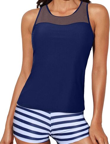 Bsubseach 3 Piece Tankini Swimsuit for Women Athletic Bathing Suits Modest Tankini Top in Saudi Arabia