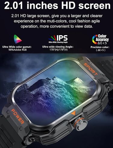 Smart Watch with Earbuds,Rugged Military Smartwatch for Men, 2 in 1 Bluetooth Smart Watchtws headset(Answer/Dial Calls)Fitness Tracker,Calories,Sleep Monitor,AI Voice Assistant,for Android and iOS in Saudi Arabia