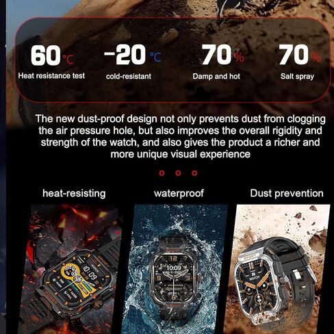 Smart Watch with Earbuds,Rugged Military Smartwatch for Men, 2 in 1 Bluetooth Smart Watchtws headset(Answer/Dial Calls)Fitness Tracker,Calories,Sleep Monitor,AI Voice Assistant,for Android and iOS in Saudi Arabia