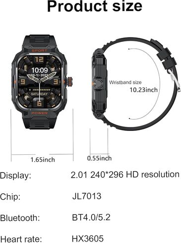 Smart Watch with Earbuds,Rugged Military Smartwatch for Men, 2 in 1 Bluetooth Smart Watchtws headset(Answer/Dial Calls)Fitness Tracker,Calories,Sleep Monitor,AI Voice Assistant,for Android and iOS in Saudi Arabia