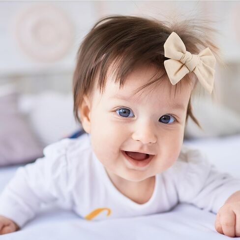 Lusofie Baby Girls Headbands Hair Bows,Handmade Elastic Baby Girl Bows and Headbands,Cotton Linen Hairbands Hair Accessories for Newborn Infant Toddlers Little Girl and Kids,10 Styles in Saudi Arabia