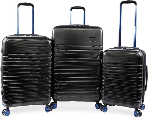 ORIGINAL PENGUIN 3 Piece Expandable Suitcase with Spinner Wheels, Metallic Blue, 3pc Set in Saudi Arabia