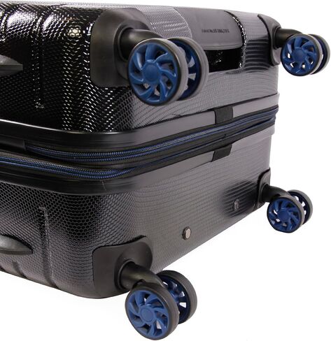 ORIGINAL PENGUIN 3 Piece Expandable Suitcase with Spinner Wheels, Metallic Blue, 3pc Set in Saudi Arabia