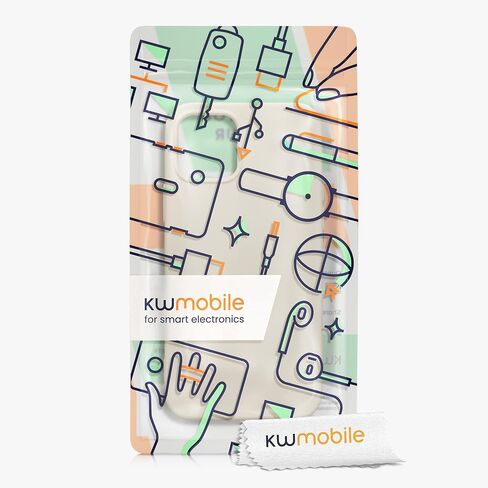 kwmobile Case Compatible with Apple iPhone 12 / iPhone 12 Pro Case - Slim Protective TPU Silicone Phone Cover - Cream in Kuwait