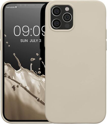 kwmobile Case Compatible with Apple iPhone 12 / iPhone 12 Pro Case - Slim Protective TPU Silicone Phone Cover - Cream in Kuwait