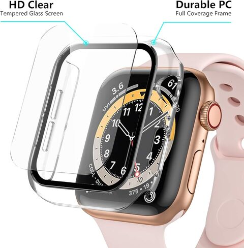 GEAK متوافق مع حافظة ساعة Apple 38 مم، واقي شاشة Apple Watch 38 مم، غطاء حماية كامل من الصدمات من البولي كربونات لـ iWatch SE Series 3/2/1 النساء والرجال 4 عبوات أسود/شفاف/ذهبي وردي/فضي in Kuwait