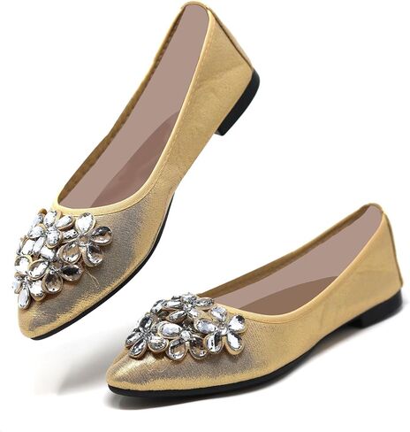 Foldable Flats for Women | Dressy Comfortable Rhinestone Shoes for Weddings in Saudi Arabia