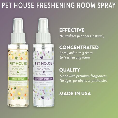 بخاخ معطر للغرفة من One Fur All Pet House - عبوة من قطعتين من غابة دائمة الخضرة - معطر هواء مركز - معطر هواء غير سام وصديق للحيوانات الأليفة - بخاخ مزيل لرائحة الحيوانات الأليفة in Saudi Arabia