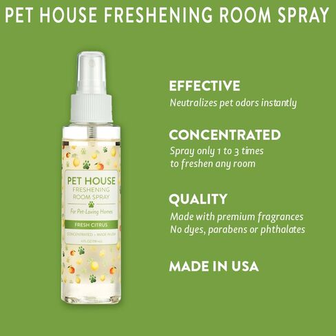 بخاخ معطر للغرفة من One Fur All Pet House - عبوة من قطعتين من غابة دائمة الخضرة - معطر هواء مركز - معطر هواء غير سام وصديق للحيوانات الأليفة - بخاخ مزيل لرائحة الحيوانات الأليفة in Saudi Arabia