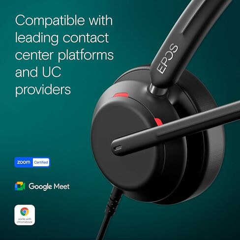 سماعة رأس EPOS Impact 760T Office مع ميكروفون - معتمدة لـ Microsoft Teams، وإلغاء الضوضاء، ومنفذ USB C، وميكروفون مزدوج الجوانب، وميكروفون متكيف، وAI، وActiveGard، وراحة طوال اليوم، وسماعة رأس سلكية in Kuwait